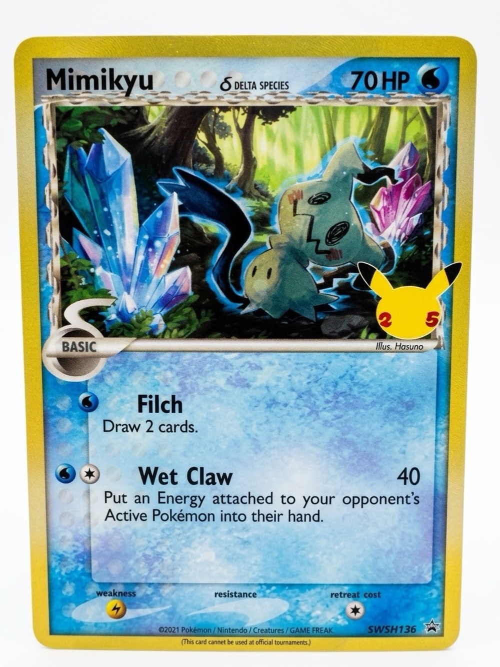 Pokémon TCG Mimikyu Delta Species SWSH136 Black Star Promo Holo Card